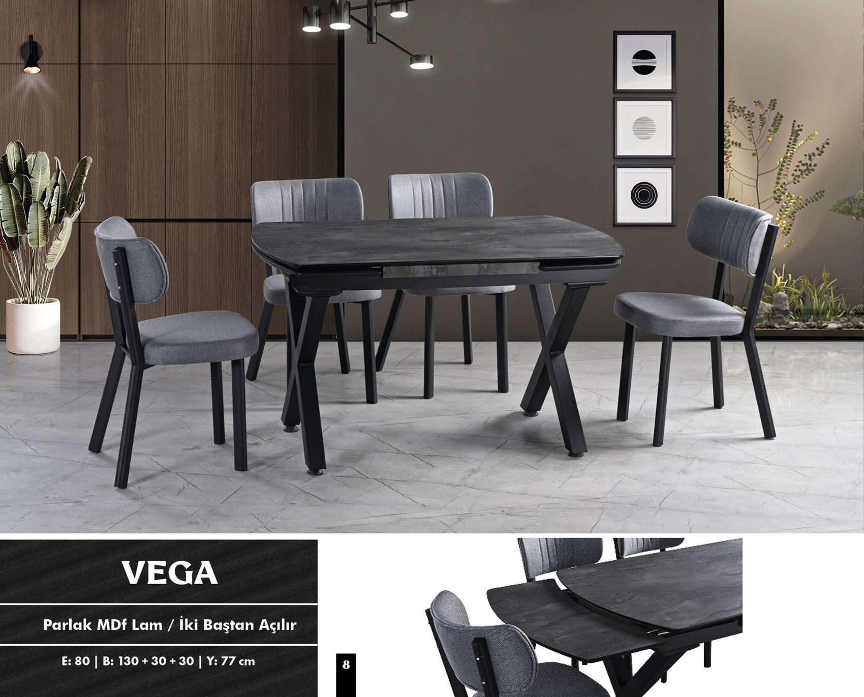 Vega Mutfak Masa Sandalye Takımı
