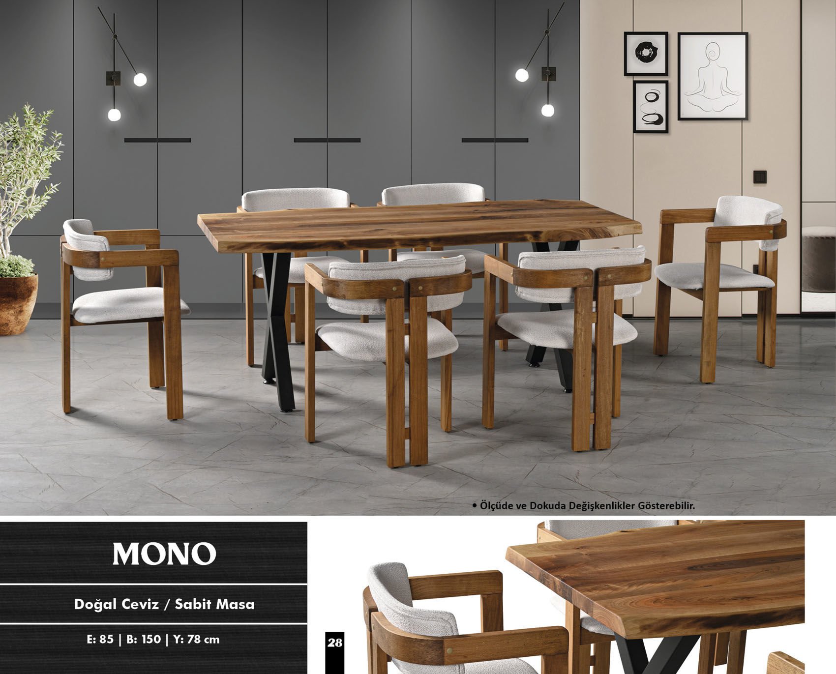 Mono Mutfak Masa Sandalye Takımı