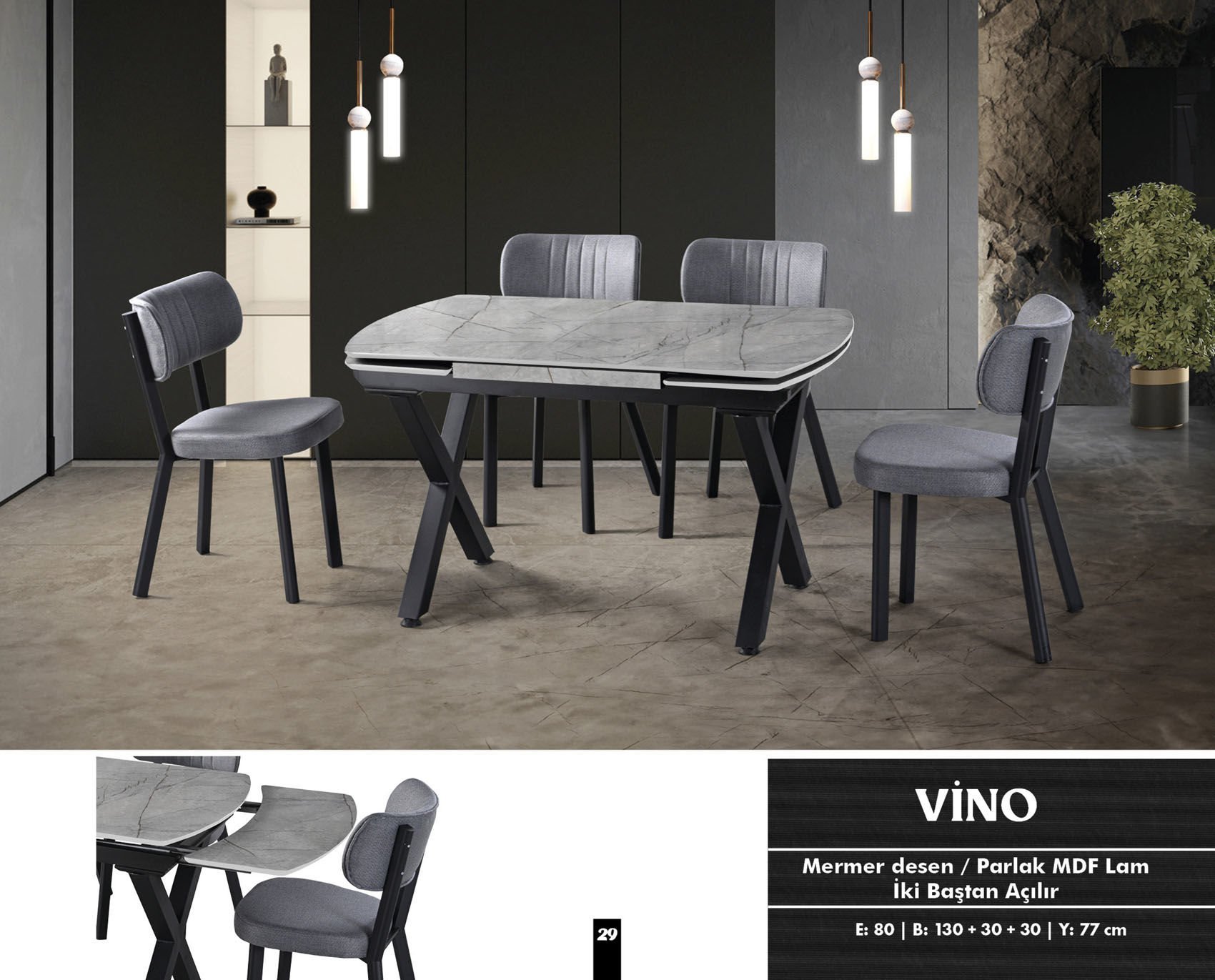 Vino Mutfak Masa Sandalye Takımı