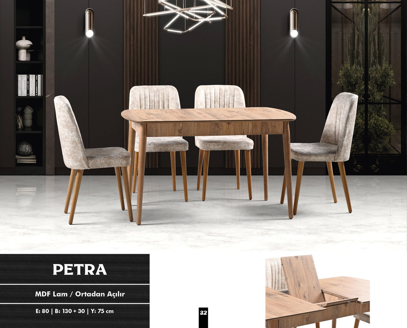 Petra Mutfak Masa Sandalye Takımı