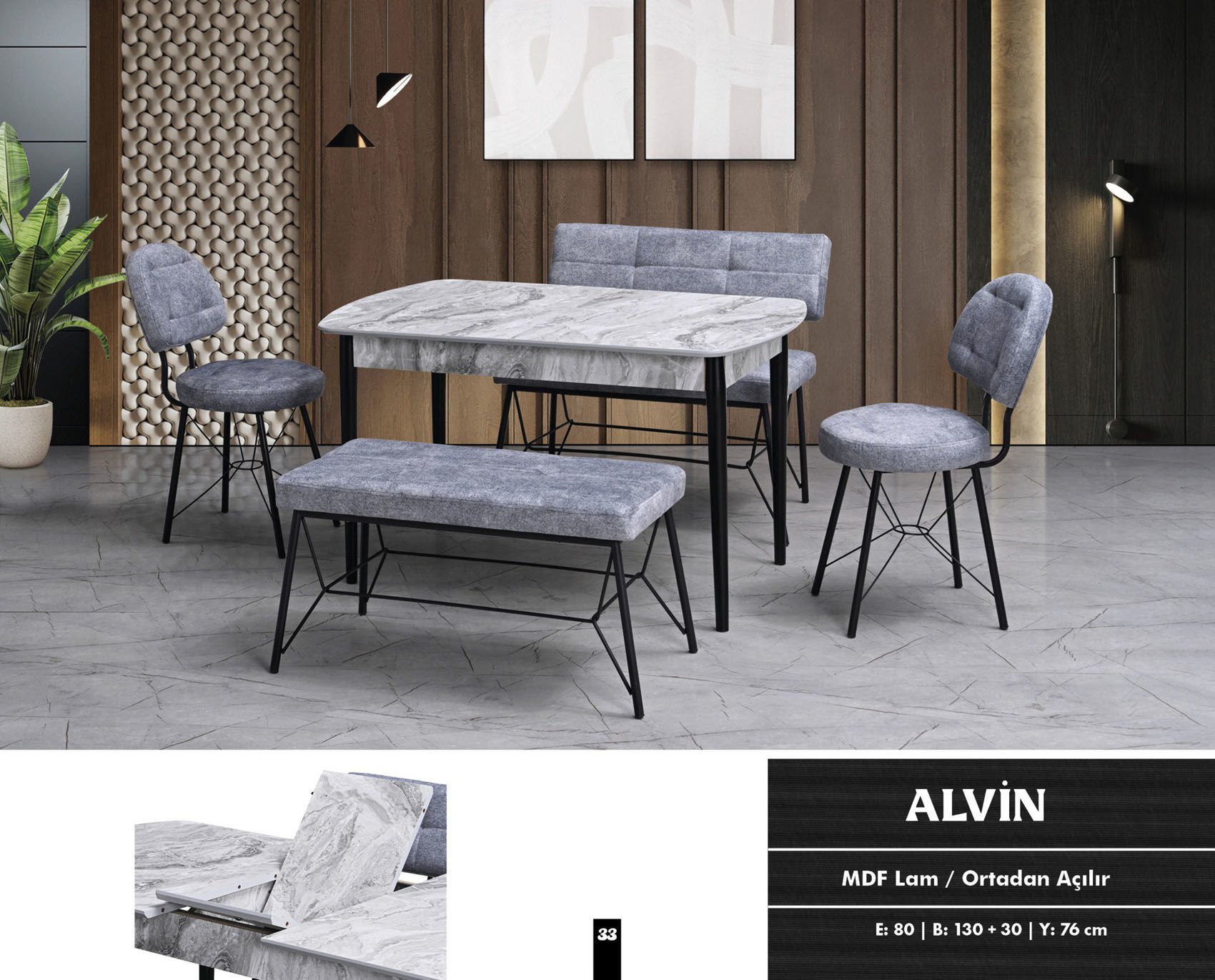 Alvin Mutfak Masa Sandalye Takımı