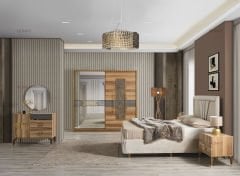 Luna Ceviz Sürgülü Yatak Odası Takımı