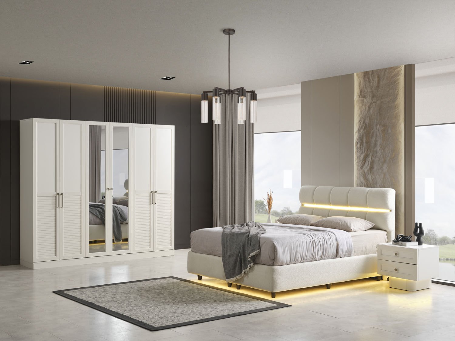 Nice Beyaz Yatak Odası Takımı %100 MDF