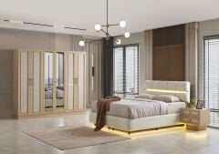 Como Açık Meşe Yatak Odası Takımı %100 MDF