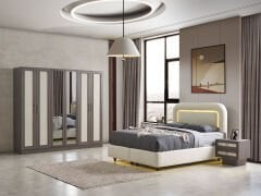 Como Koyu Ceviz Yatak Odası Takımı %100 MDF