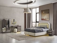 Como Koyu Ceviz Yatak Odası Takımı %100 MDF