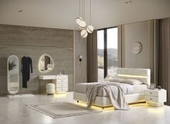 Olbia Beyaz Yatak Odası Takımı %100 MDF