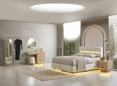 Olbia Açık Meşe Yatak Odası Takımı %100 MDF