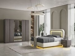 Leros Koyu Ceviz Yatak Odası Takımı %100 MDF