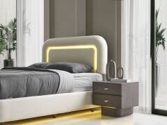 Leros Koyu Ceviz Yatak Odası Takımı %100 MDF
