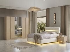 Leros Açık Meşe Yatak Odası Takımı %100 MDF