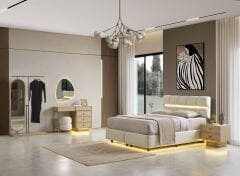 Münich Açık Meşe Yatak Odası Takımı %100 MDF