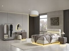 Münich Koyu Ceviz Yatak Odası Takımı %100 MDF